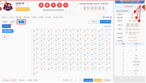 Hướng dẫn cược Xổ Số VIP tại SODO66 12 Bảng mẫu Lô Xiên 4 - xổ số Hà Nội VIP