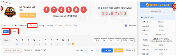 Hướng dẫn cược Xổ Số VIP tại SODO66 14 Bảng mẫu đặt cược đầu đuôi - xổ số Hồ Chí Minh VIP