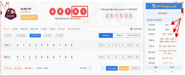Hướng dẫn cược Xổ Số VIP tại SODO66 6 Bảng mẫu Lô 2 Số 1K - xổ số Hà Nội VIP