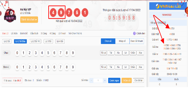 Hướng dẫn cược Xổ Số VIP tại SODO66 5 Bảng mẫu lô 2 số đầu - xổ số Hà Nội VIP
